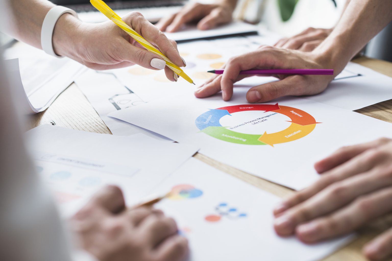 Digital Process Transformation group businesspeople analyzing graph 1536x1025