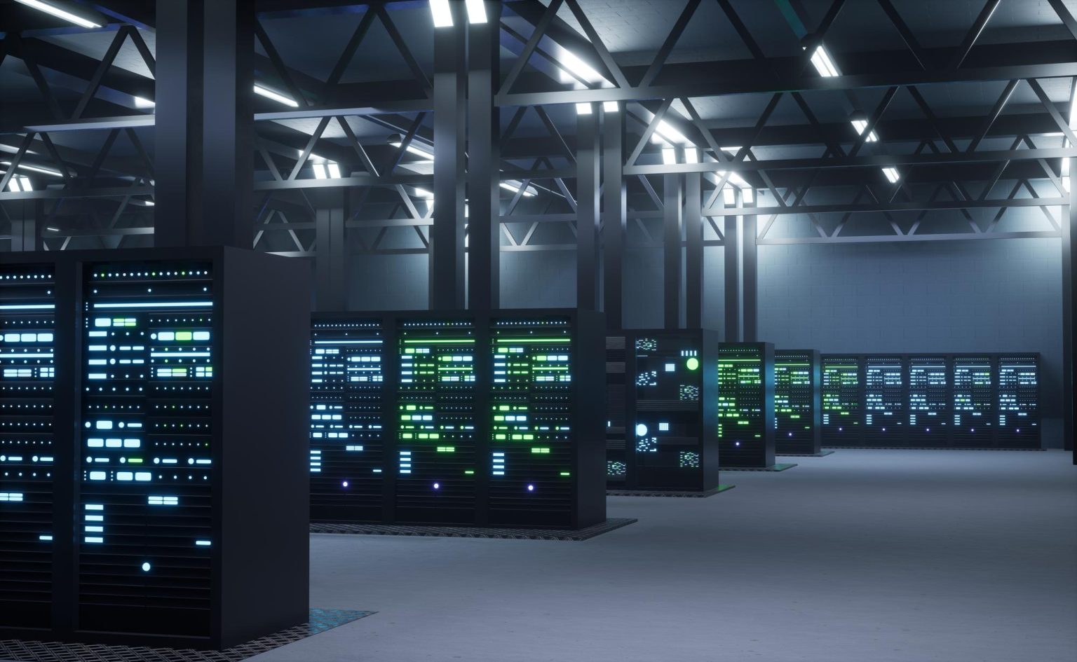 Data Center Services modern data center providing cloud services enabling businesses access computing resources storage demand internet server room infrastructure 3d render animation 1536x945